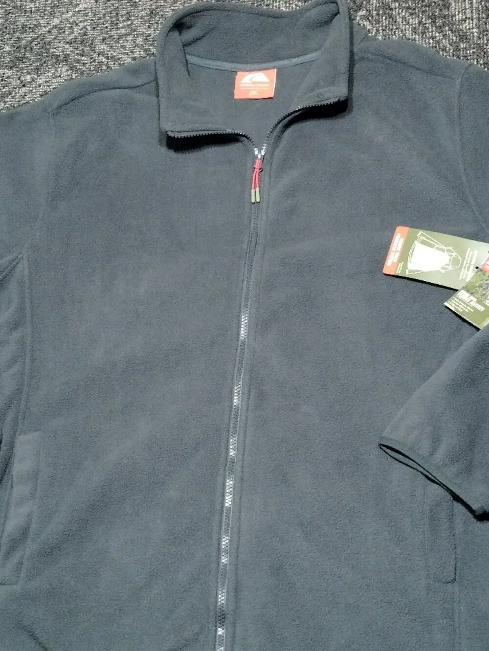 Ozark Trail Men's Polar Fleece soft warm Jacket Full Zip Gray size XXL Brand new